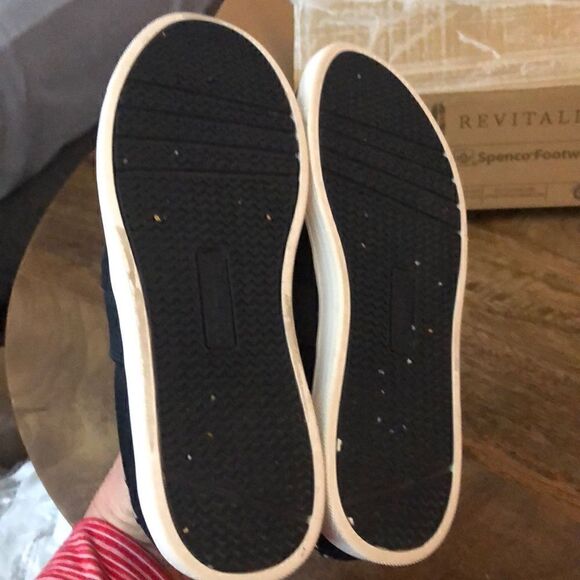 Spenco Black Orthotic Suede Water Repellent Slip-On Shoes-Santa Barbara size 6.5 - Picture 8 of 10